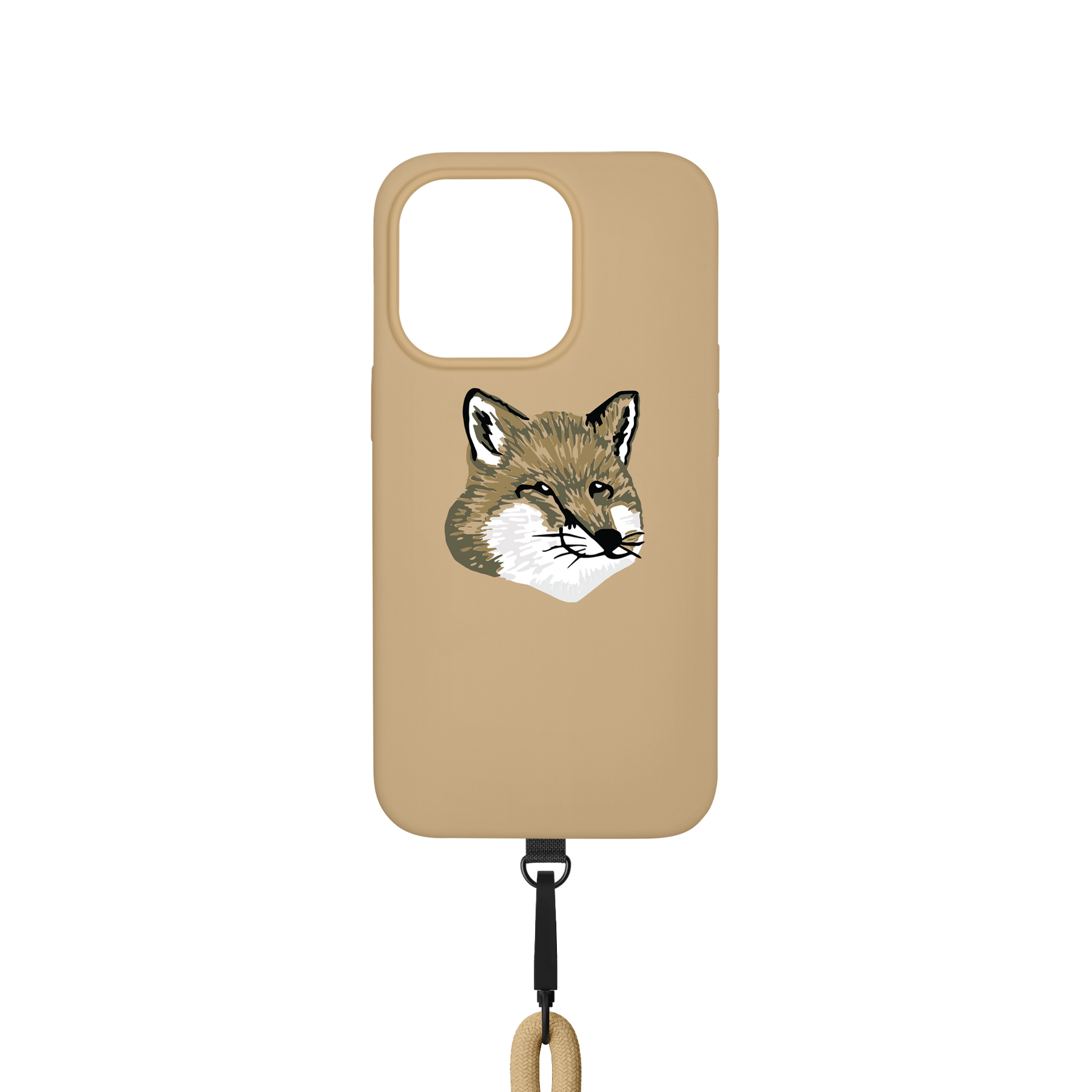 Monochrome Fox Head Sling Case for iPhone 14 Pro